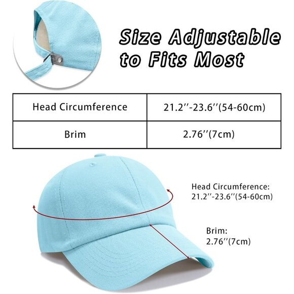 Baseball Cap Colour Sky-blue Golf Dad Hat Men Women Plain Cap main image 4